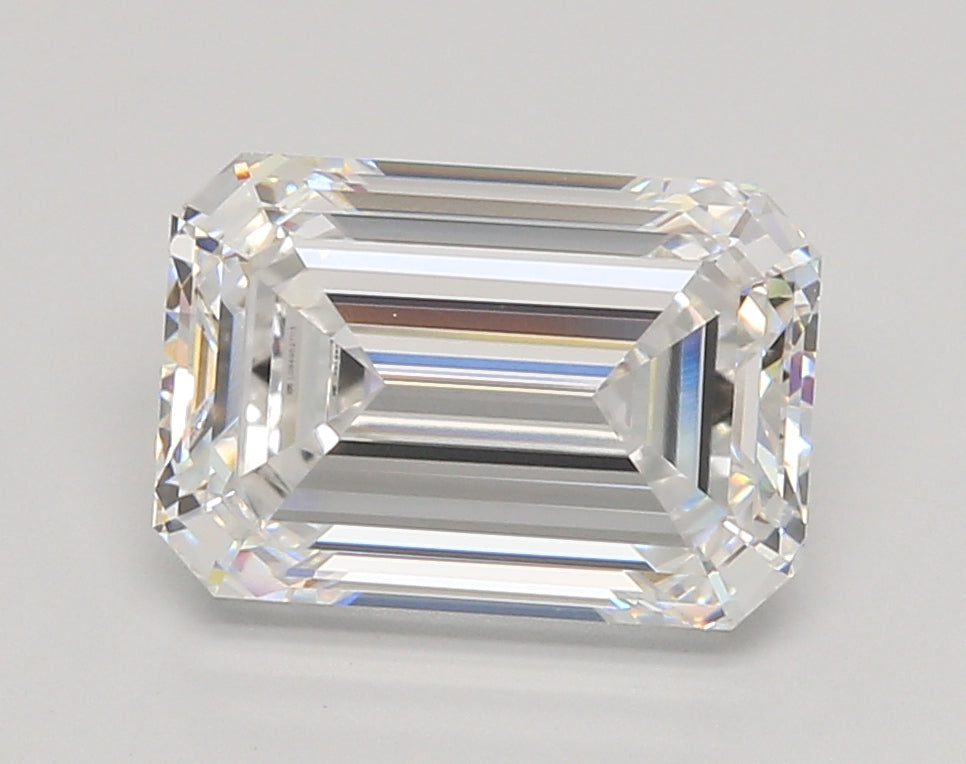 4.01 Carat Emerald Shaped, Ideal Cut, D Color, VVS2 Clarity, IGI Certified Lab Grown Diamond