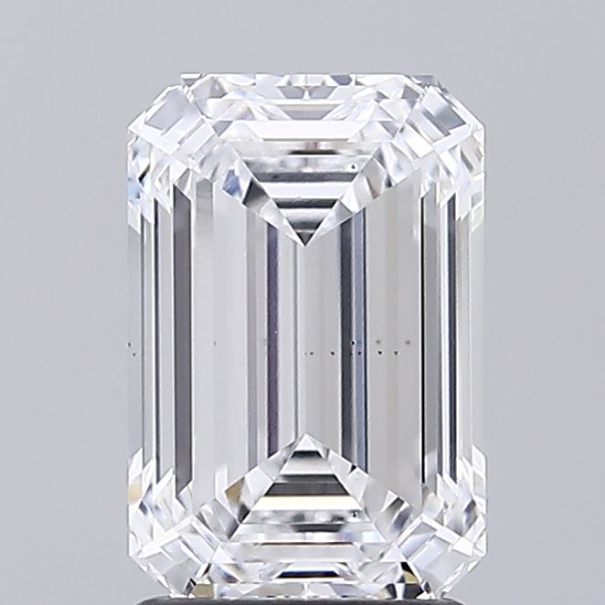 2.10 Carat Emerald Shaped, Ideal Cut, D Color, VS2 Clarity, IGI Certified Lab Grown Diamond