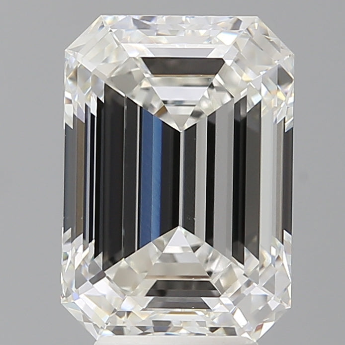 5.09 Carat Emerald Shaped, Ideal Cut, F Color, VVS2 Clarity, IGI Certified Lab Grown Diamond