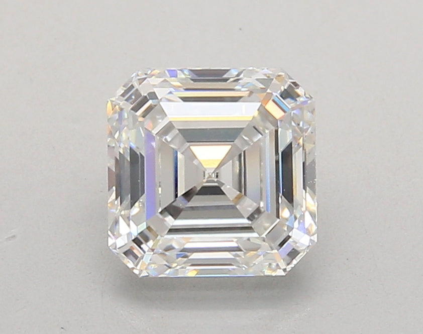 2.03 Carat Asscher Shaped, Ideal Cut, E Color, VVS2 Clarity, IGI Certified Lab Grown Diamond