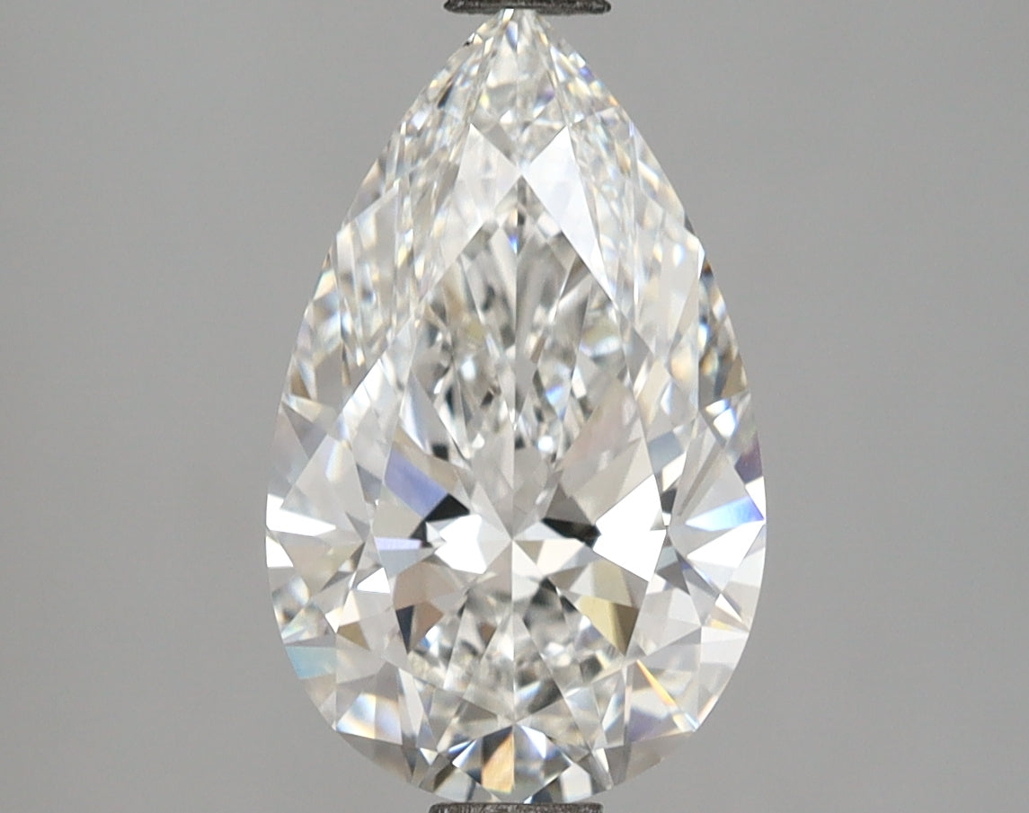 2.52 Carat Pear Shaped, Ideal Cut, F Color, VVS2 Clarity, IGI Certified Lab Grown Diamond