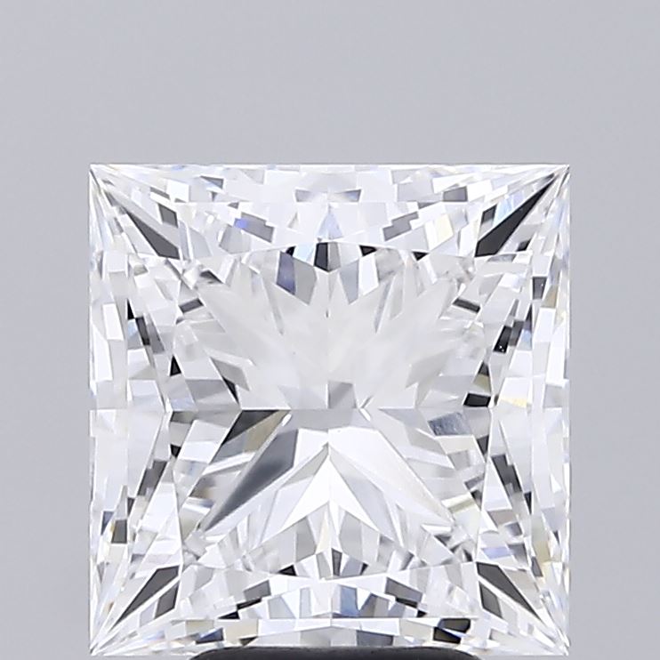 5.25 Carat Princess Shaped, Ideal Cut, E Color, VVS2 Clarity, IGI Certified Lab Grown Diamond