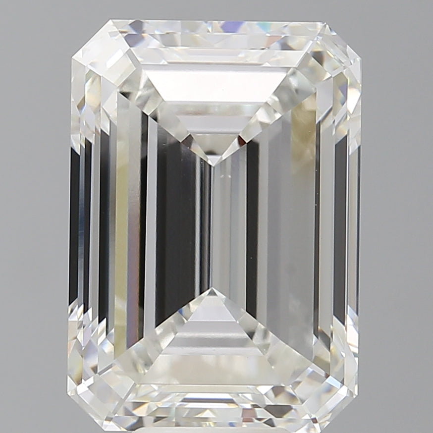 10.07 Carat Emerald Shaped, Ideal Cut, F Color, VVS2 Clarity, IGI Certified Lab Grown Diamond