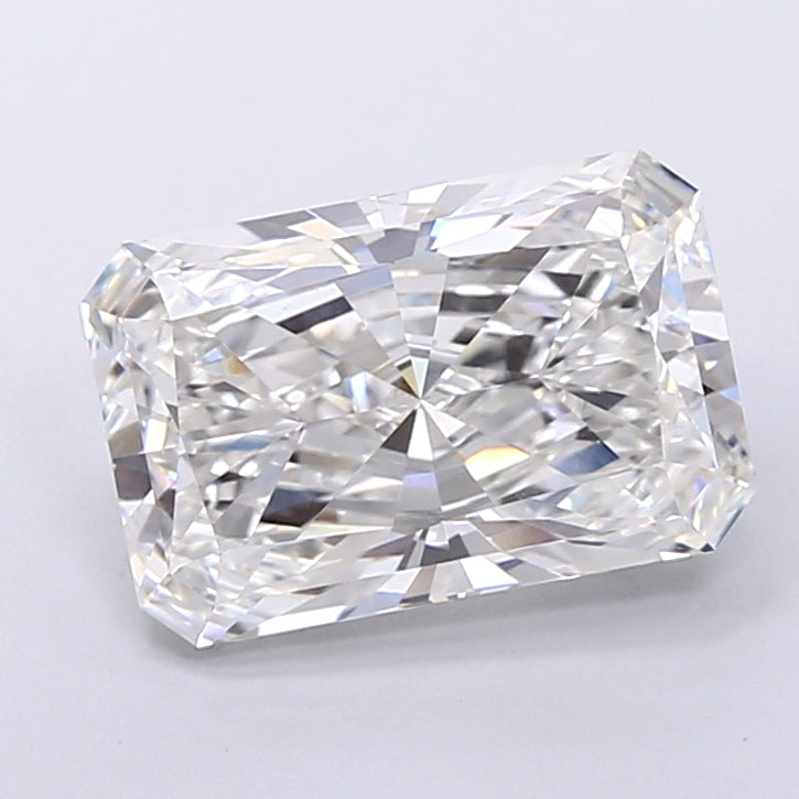 5.65 Carat Radiant Shaped, Very Good Cut, F Color, VVS2 Clarity, IGI Certified Lab Grown Diamond