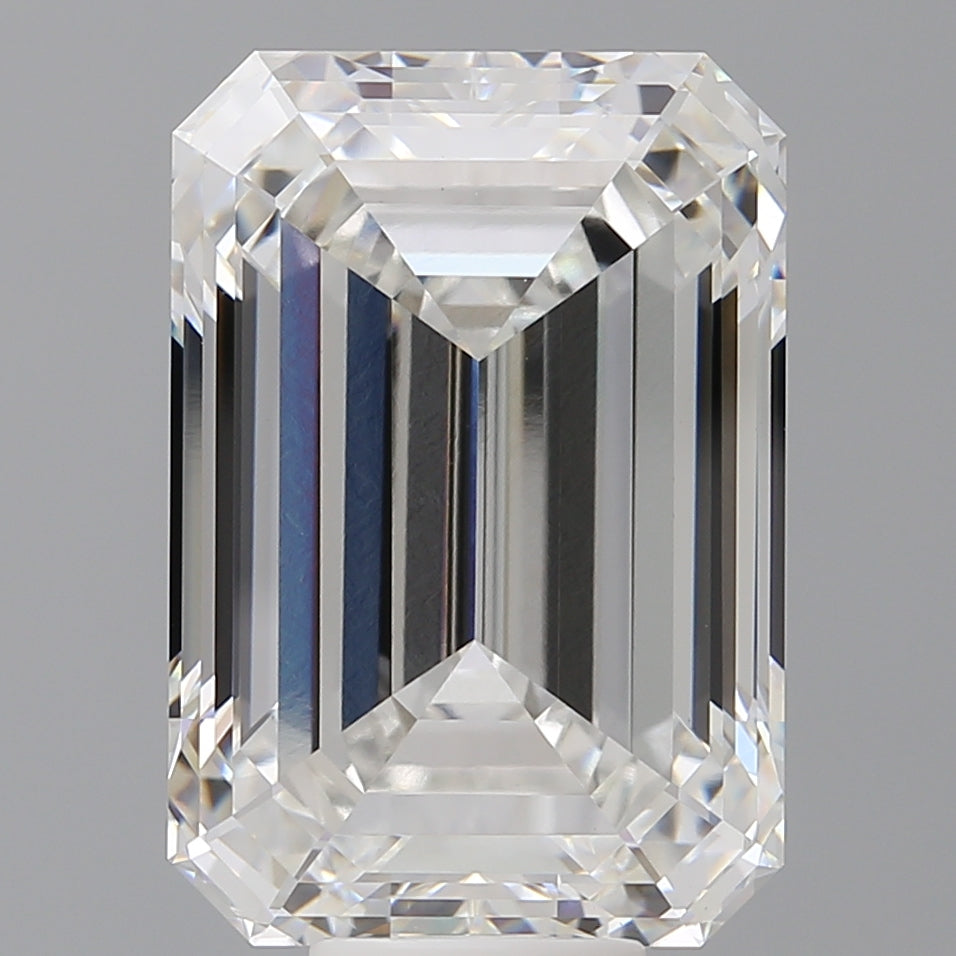 12.54 Carat Emerald Shaped, Ideal Cut, E Color, VVS2 Clarity, IGI Certified Lab Grown Diamond