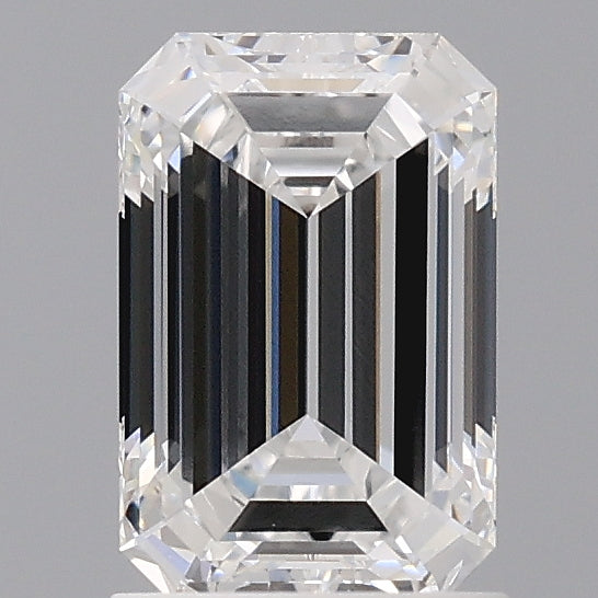 1.58 Carat Emerald Shaped, Ideal Cut, E Color, VVS2 Clarity, IGI Certified Lab Grown Diamond