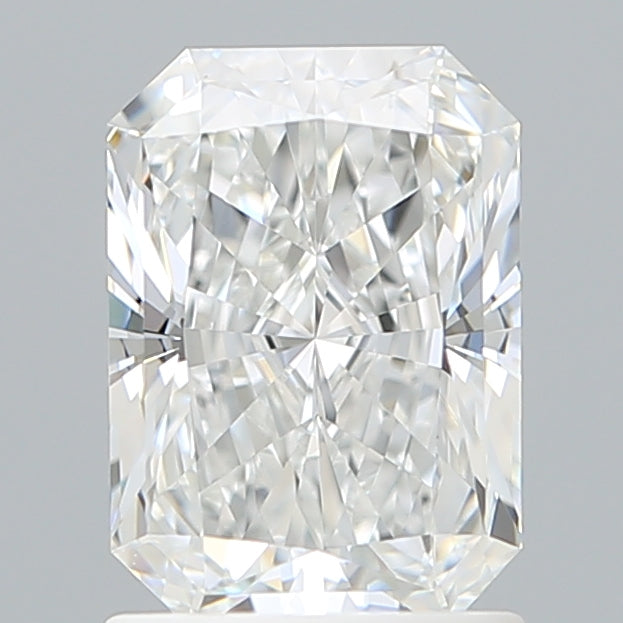1.55 Carat Radiant Shaped, Ideal Cut, D Color, VVS2 Clarity, IGI Certified Lab Grown Diamond