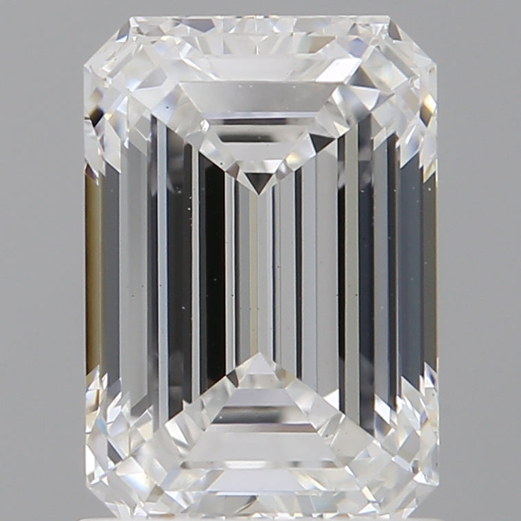 1.60 Carat Emerald Shaped, Ideal Cut, E Color, VVS2 Clarity, IGI Certified Lab Grown Diamond
