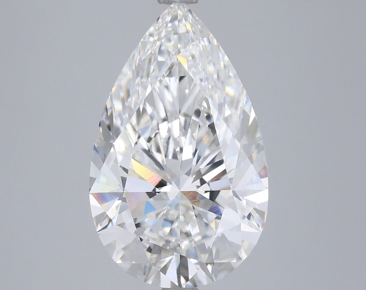 5.01 Carat Pear Shaped, Ideal Cut, F Color, VS1 Clarity, IGI Certified Lab Grown Diamond