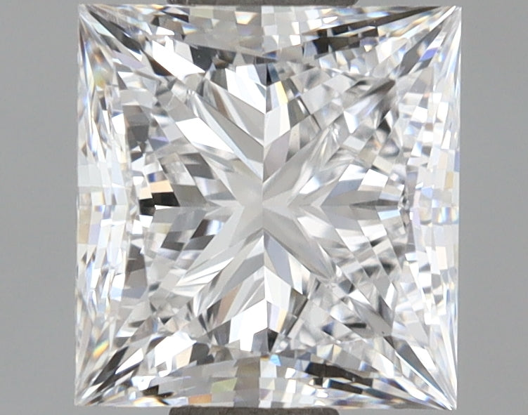 1.70 Carat Princess Shaped, Ideal Cut, D Color, VVS2 Clarity, IGI Certified Lab Grown Diamond