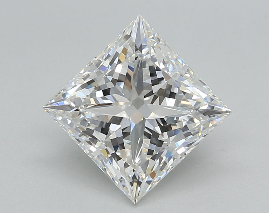 3.02 Carat Princess Shaped, Ideal Cut, E Color, VVS2 Clarity, IGI Certified Lab Grown Diamond