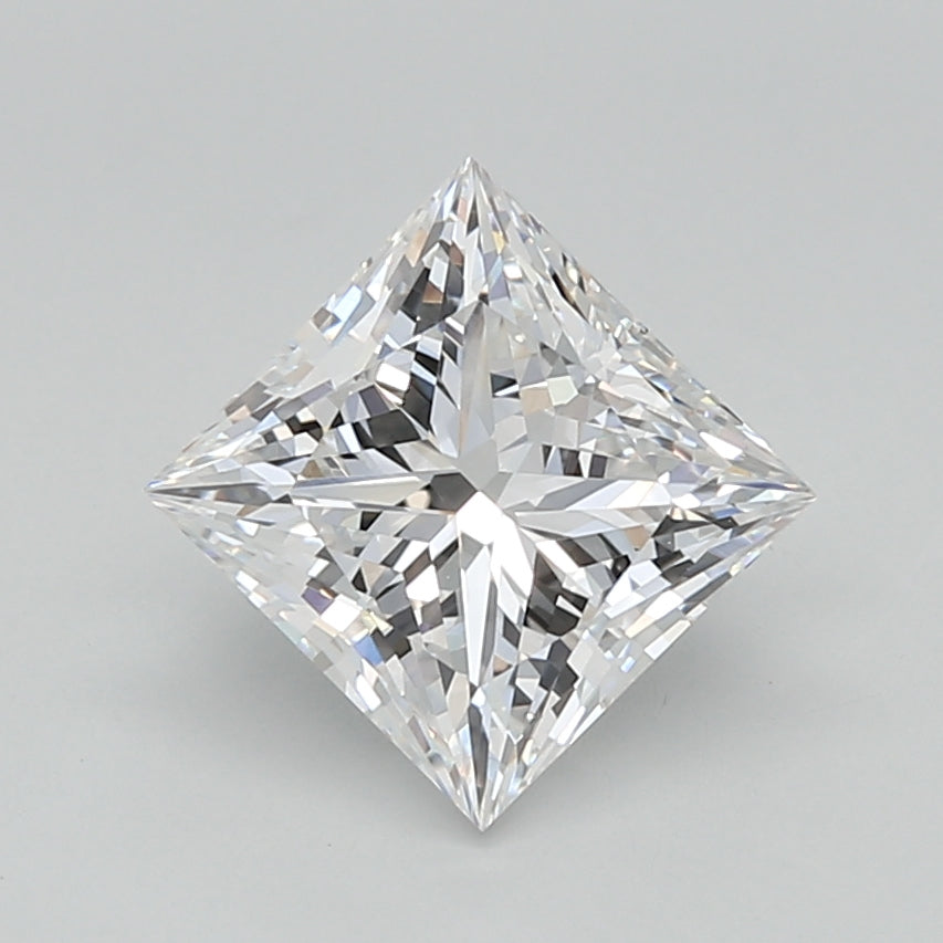 1.91 Carat Princess Shaped, Excellent Cut, E Color, VVS2 Clarity, IGI Certified Lab Grown Diamond
