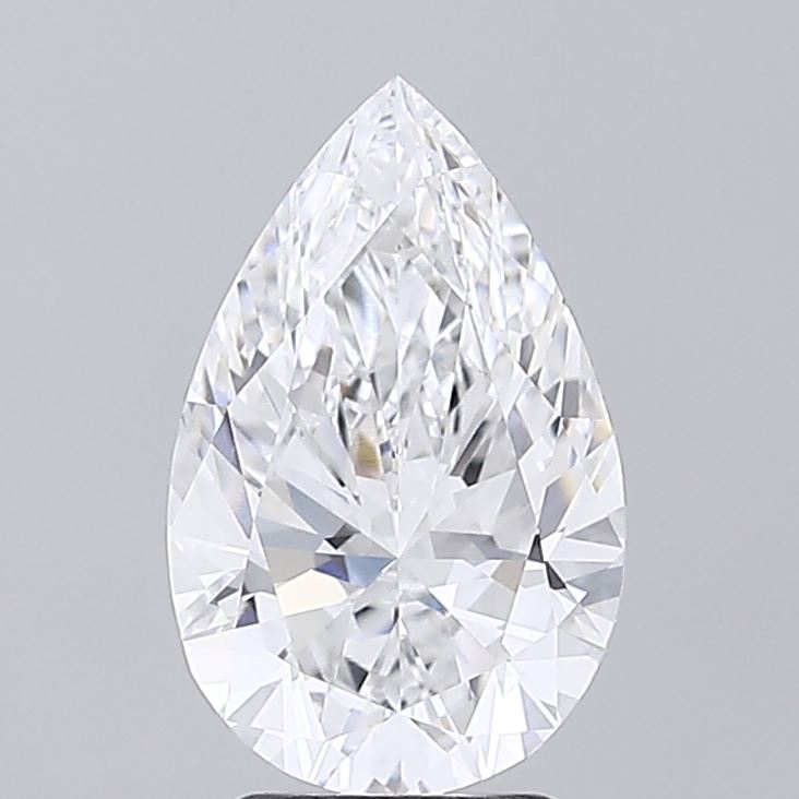 3.03 Carat Pear Shaped, Ideal Cut, E Color, VVS2 Clarity, IGI Certified Lab Grown Diamond
