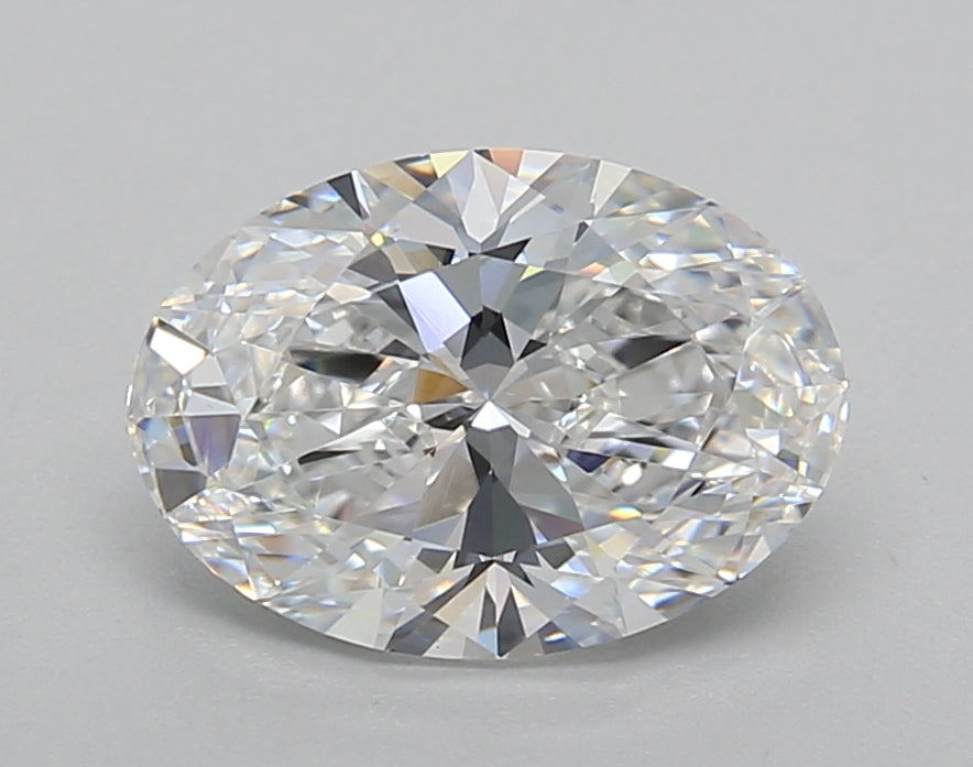 2.03 Carat Oval Shaped, Excellent Cut, D Color, VVS2 Clarity, IGI Certified Lab Grown Diamond