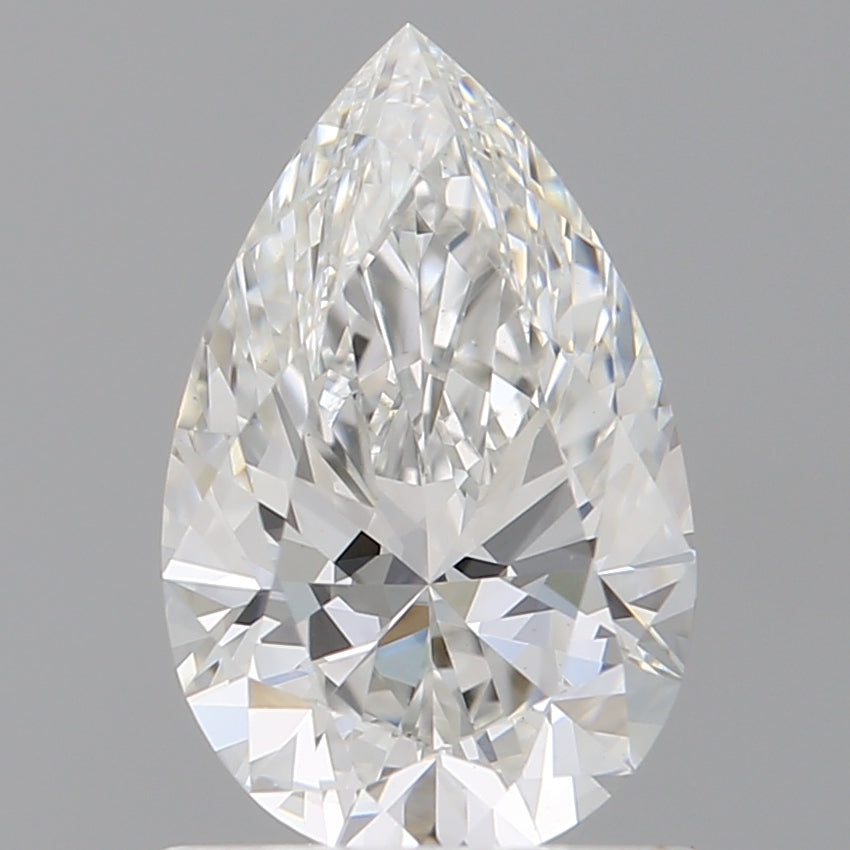 1.10 Carat Pear Shaped, Ideal Cut, F Color, VVS2 Clarity, IGI Certified Lab Grown Diamond