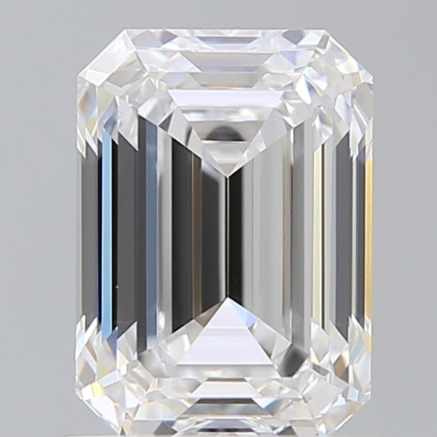 1.58 Carat Emerald Shaped, Ideal Cut, D Color, VS1 Clarity, IGI Certified Lab Grown Diamond