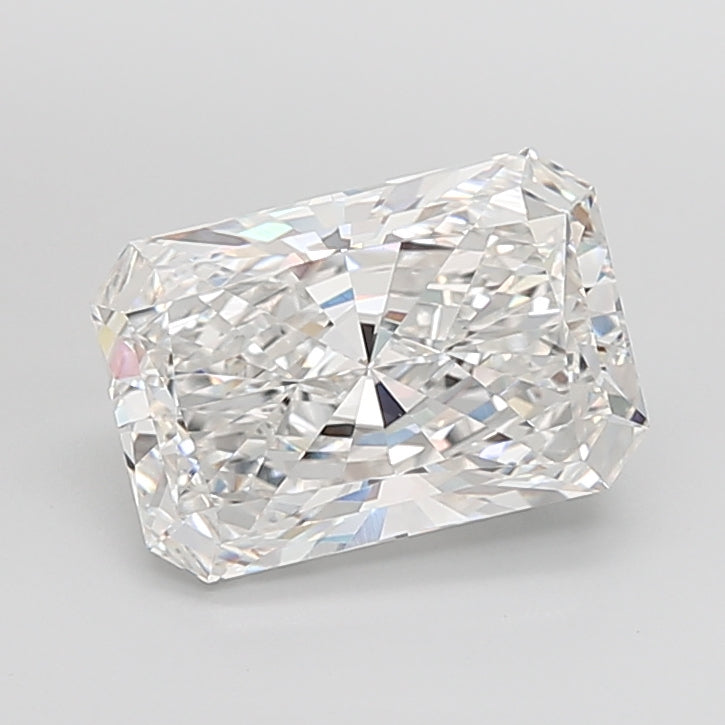 6.04 Carat Radiant Shaped, Ideal Cut, F Color, VVS2 Clarity, IGI Certified Lab Grown Diamond