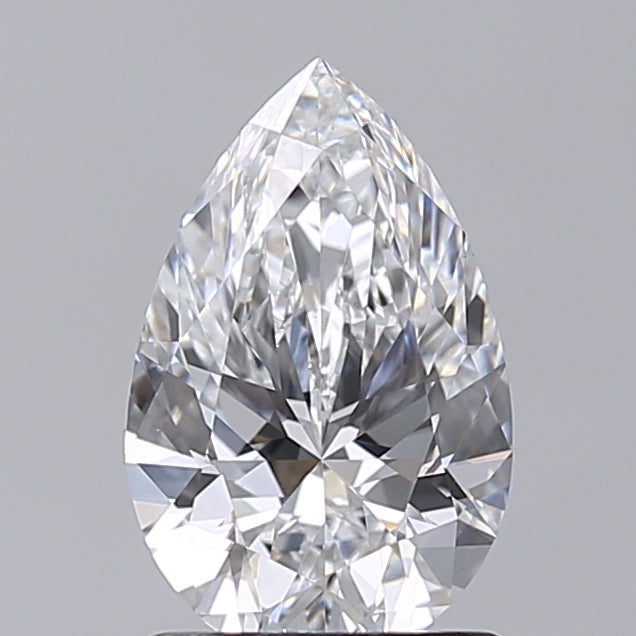 1.41 Carat Pear Shaped, Excellent Cut, D Color, VVS2 Clarity, IGI Certified Lab Grown Diamond