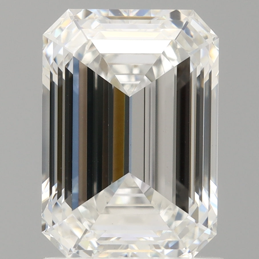 1.58 Carat Emerald Shaped, Ideal Cut, D Color, VVS2 Clarity, IGI Certified Lab Grown Diamond
