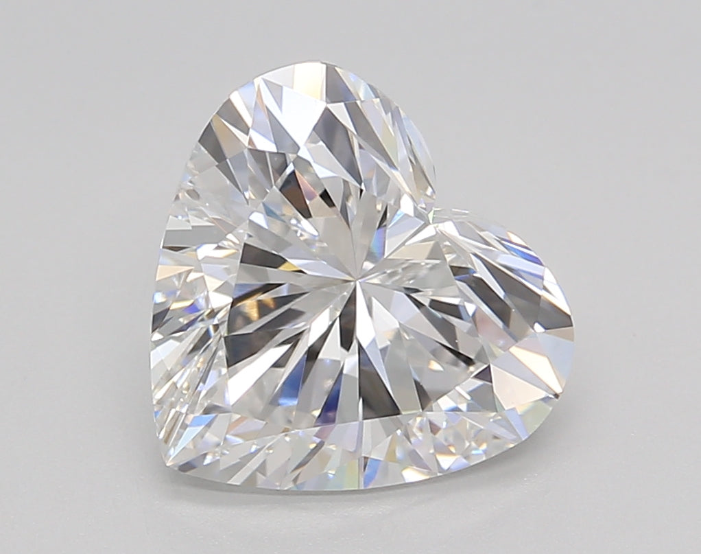 3.02 Carat Heart Shaped, Ideal Cut, D Color, VVS2 Clarity, IGI Certified Lab Grown Diamond