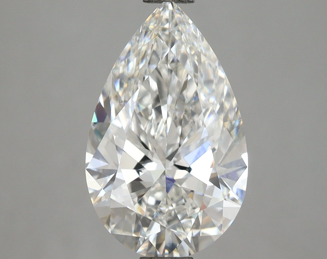 2.59 Carat Pear Shaped, Ideal Cut, F Color, VVS2 Clarity, IGI Certified Lab Grown Diamond