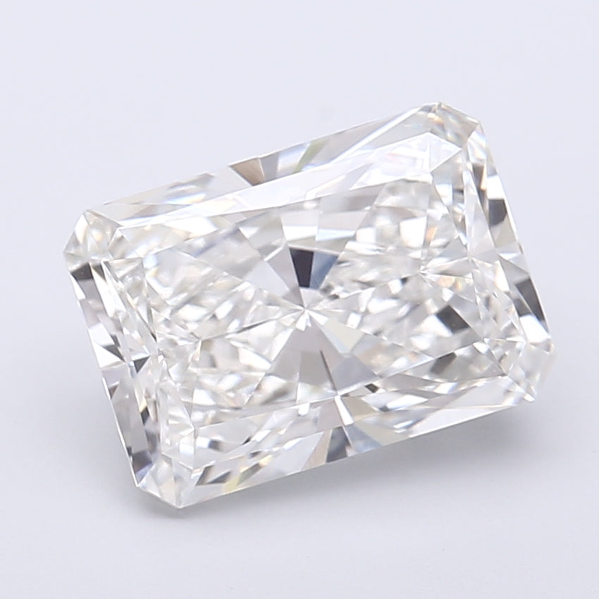 4.18 Carat Radiant Shaped, Very Good Cut, F Color, VVS2 Clarity, IGI Certified Lab Grown Diamond