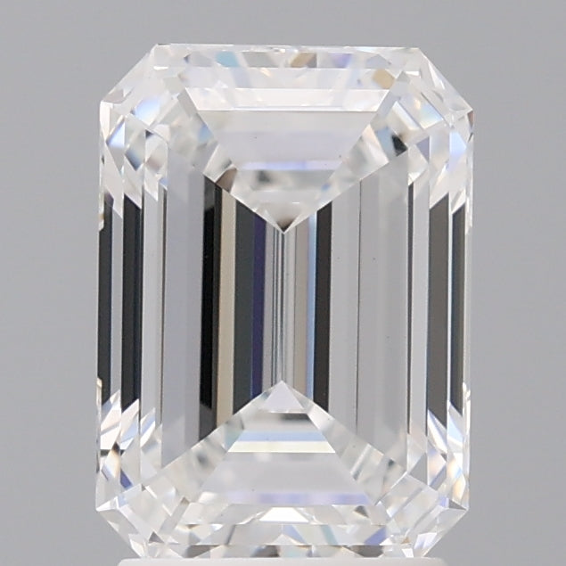 2.59 Carat Emerald Shaped, Ideal Cut, D Color, VVS2 Clarity, IGI Certified Lab Grown Diamond