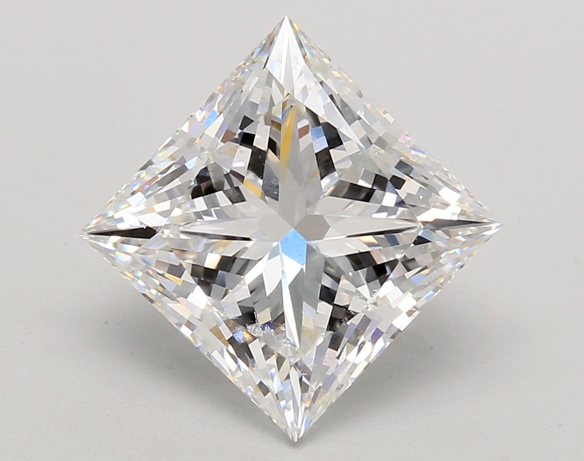 5.07 Carat Princess Shaped, Ideal Cut, E Color, VS1 Clarity, IGI Certified Lab Grown Diamond