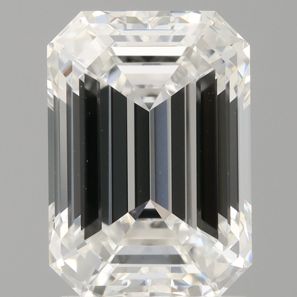 2.10 Carat Emerald Shaped, Ideal Cut, D Color, VVS2 Clarity, IGI Certified Lab Grown Diamond