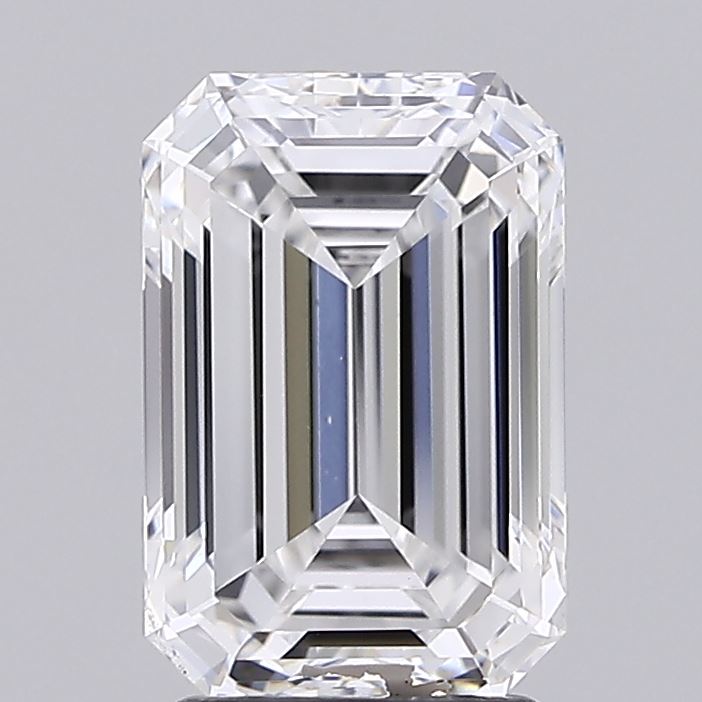 2.82 Carat Emerald Shaped, Ideal Cut, E Color, VS2 Clarity, IGI Certified Lab Grown Diamond