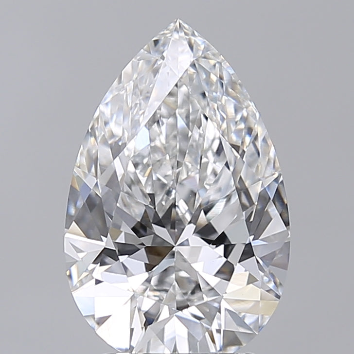 3.02 Carat Pear Shaped, Excellent Cut, D Color, VVS2 Clarity, IGI Certified Lab Grown Diamond