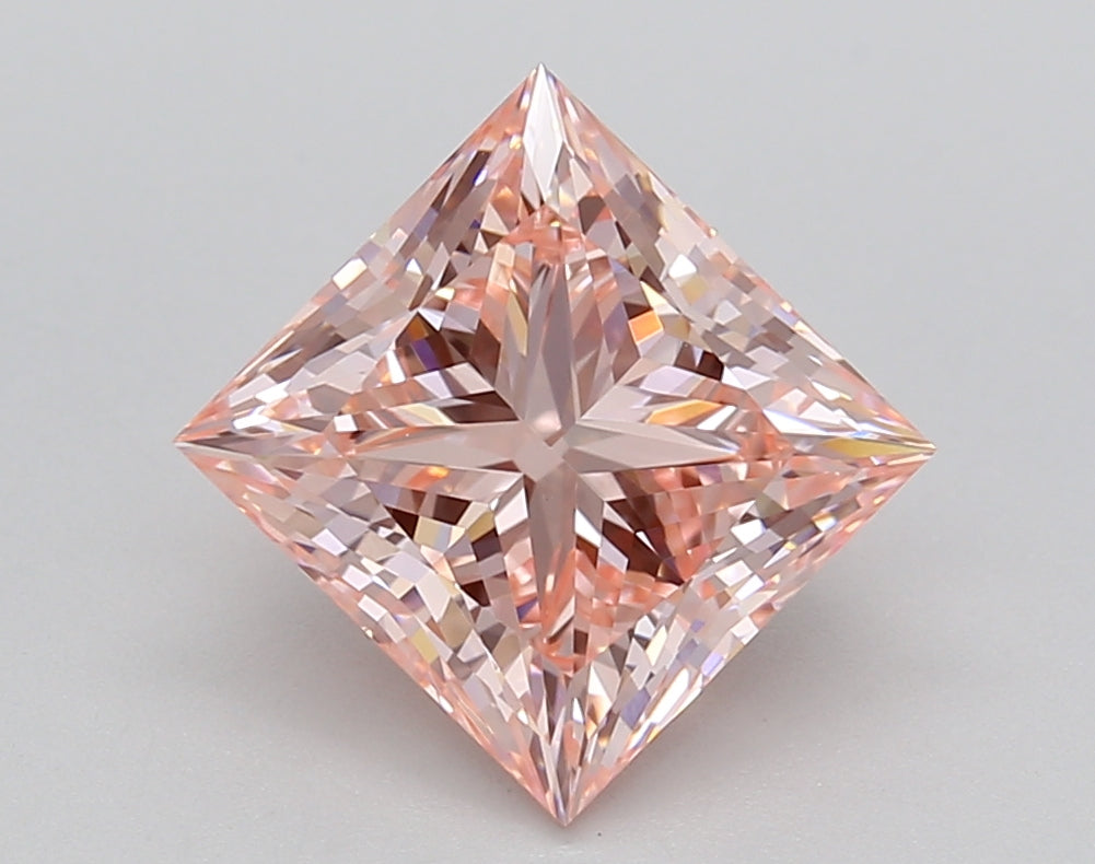 2.90 Carat Princess Shaped, Excellent Cut, VVS2 Clarity, IGI Certified Lab Grown Diamond