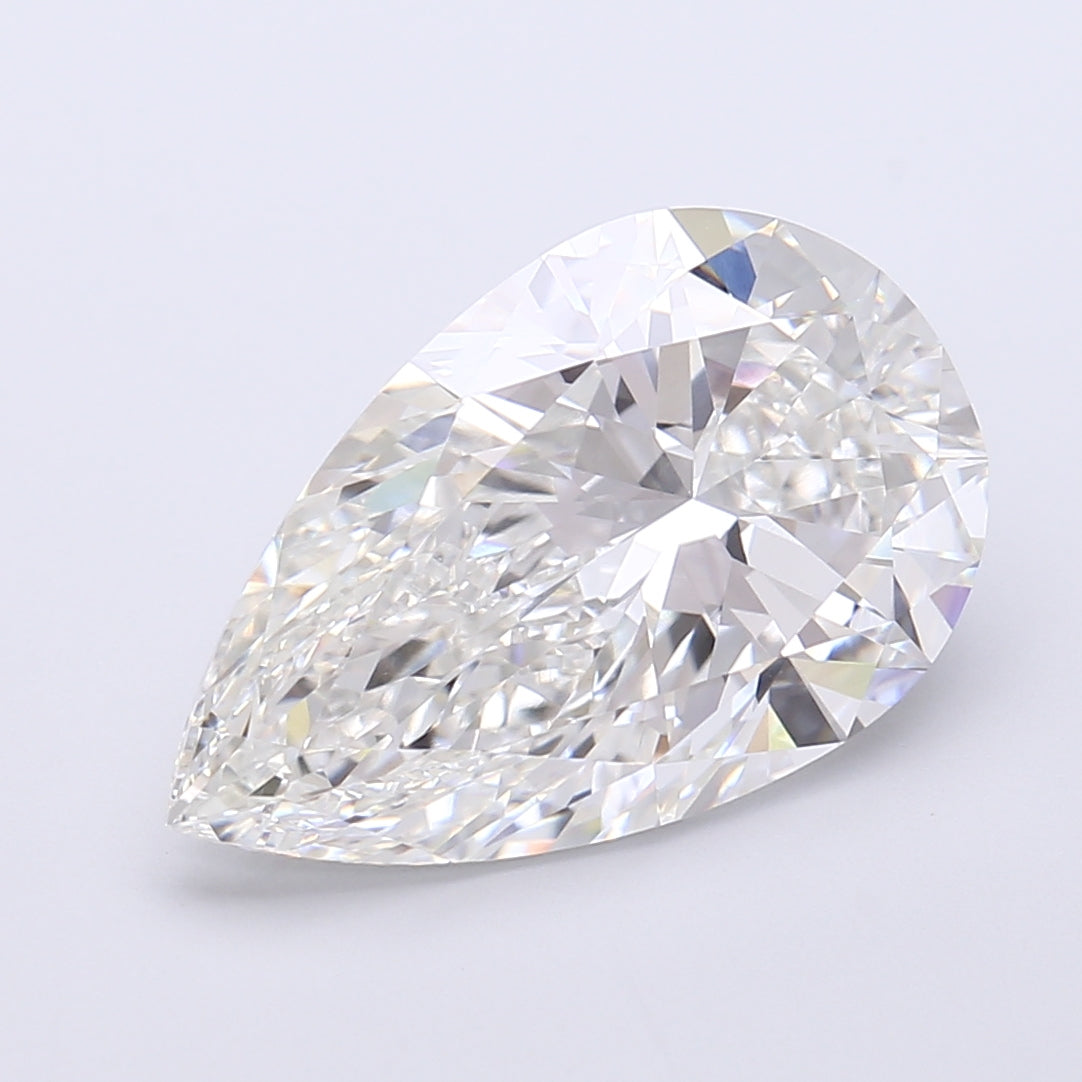 6.28 Carat Pear Shaped, Very Good Cut, F Color, VVS2 Clarity, IGI Certified Lab Grown Diamond