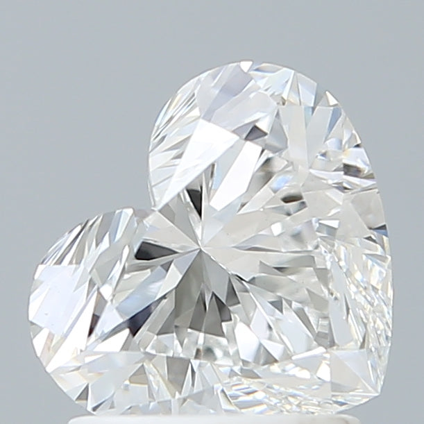 1.55 Carat Heart Shaped, Ideal Cut, D Color, VVS2 Clarity, IGI Certified Lab Grown Diamond