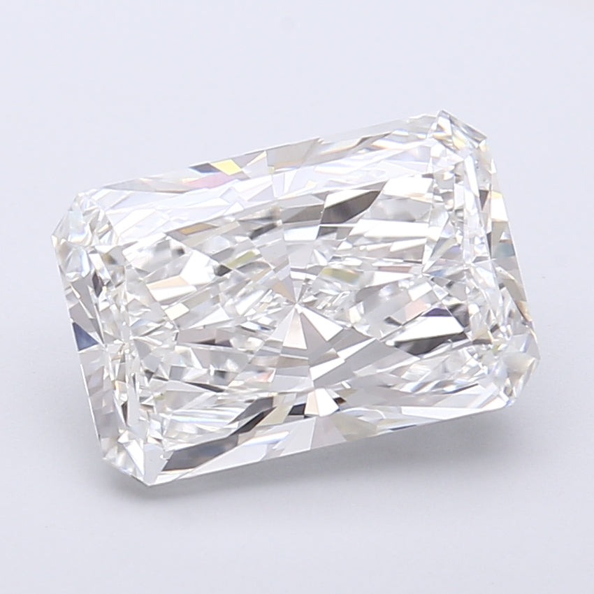 4.10 Carat Radiant Shaped, Very Good Cut, F Color, VVS2 Clarity, IGI Certified Lab Grown Diamond