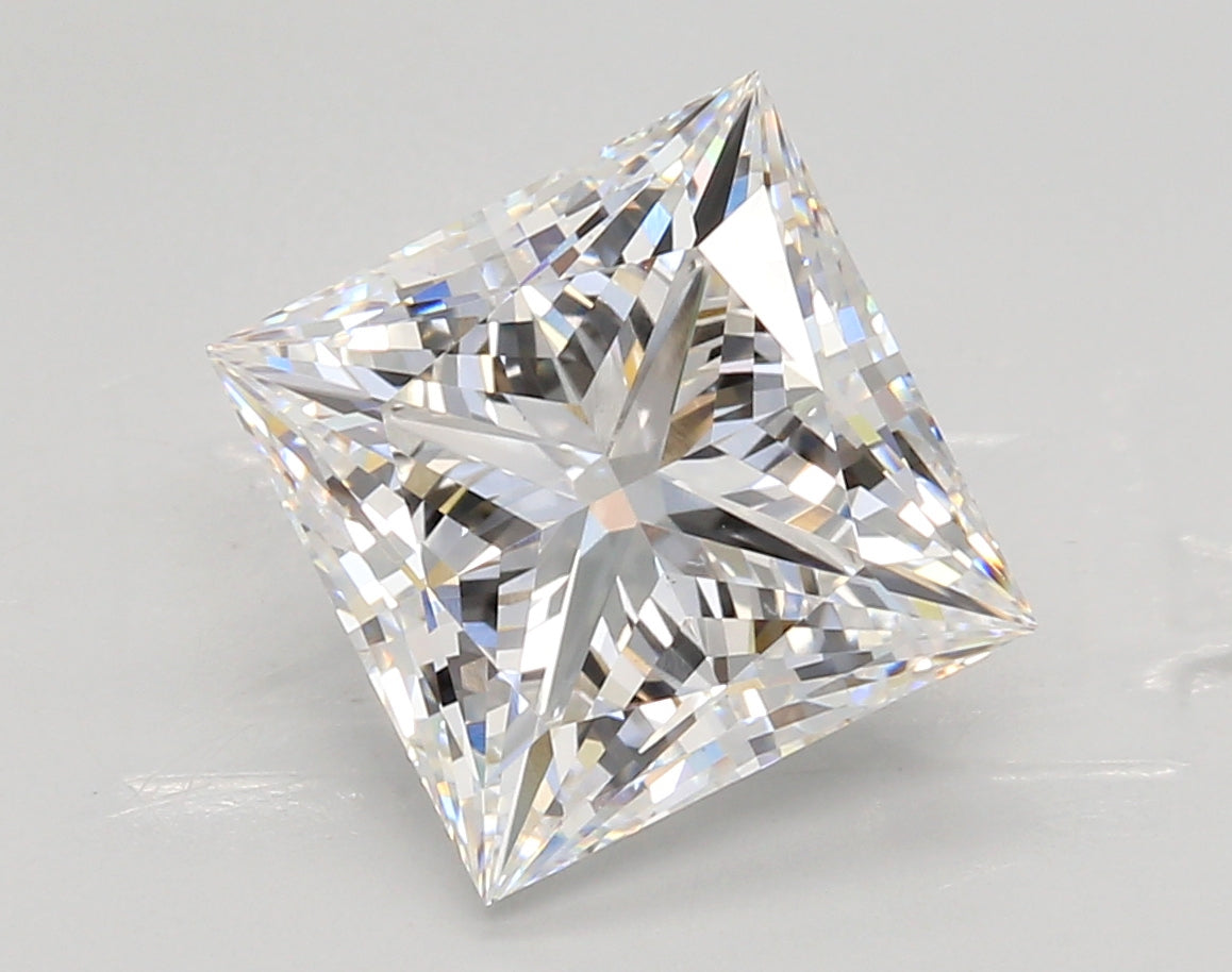 4.57 Carat Princess Shaped, Ideal Cut, E Color, VS1 Clarity, IGI Certified Lab Grown Diamond