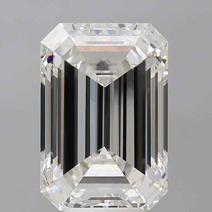 7.03 Carat Emerald Shaped, Ideal Cut, F Color, VVS2 Clarity, IGI Certified Lab Grown Diamond