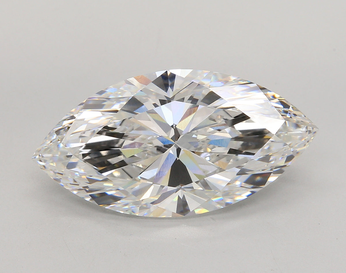 13.02 Carat Marquise Shaped, Ideal Cut, E Color, VVS2 Clarity, IGI Certified Lab Grown Diamond