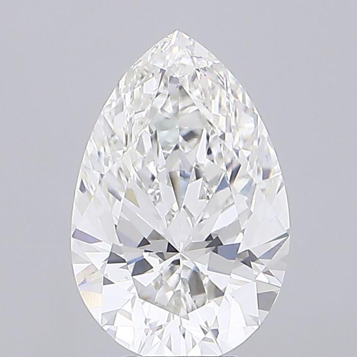6.08 Carat Pear Shaped, Ideal Cut, F Color, VVS2 Clarity, IGI Certified Lab Grown Diamond