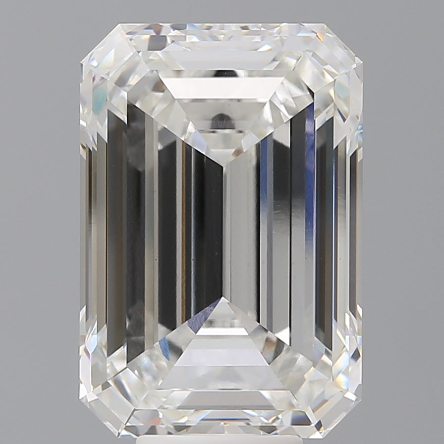 10.08 Carat Emerald Shaped, Ideal Cut, F Color, VVS2 Clarity, IGI Certified Lab Grown Diamond