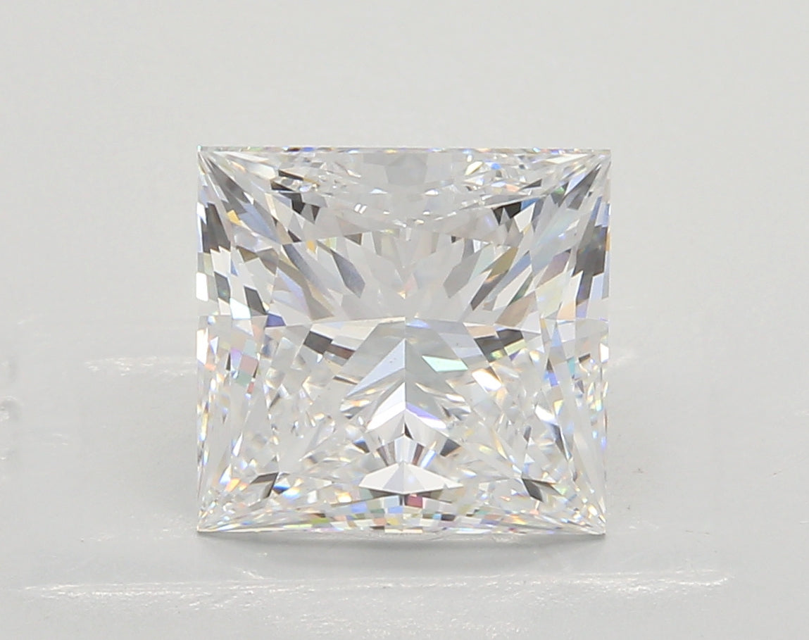 4.57 Carat Princess Shaped, Ideal Cut, D Color, VS1 Clarity, IGI Certified Lab Grown Diamond