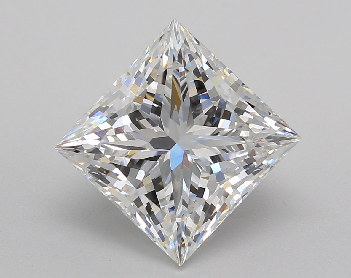 5.01 Carat Princess Shaped, Excellent Cut, E Color, VS1 Clarity, IGI Certified Lab Grown Diamond