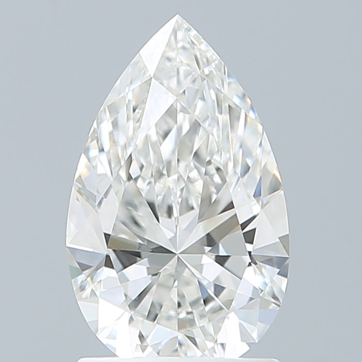 1.55 Carat Pear Shaped, Ideal Cut, F Color, VVS2 Clarity, IGI Certified Lab Grown Diamond