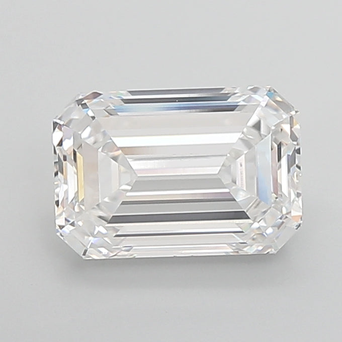 4.08 Carat Emerald Shaped, Ideal Cut, E Color, VVS2 Clarity, IGI Certified Lab Grown Diamond