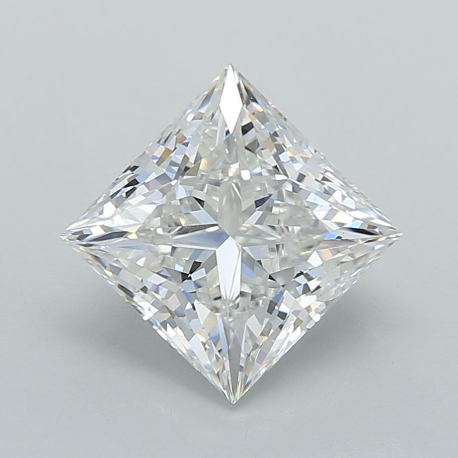 2.54 Carat Princess Shaped, Very Good Cut, E Color, VVS2 Clarity, IGI Certified Lab Grown Diamond