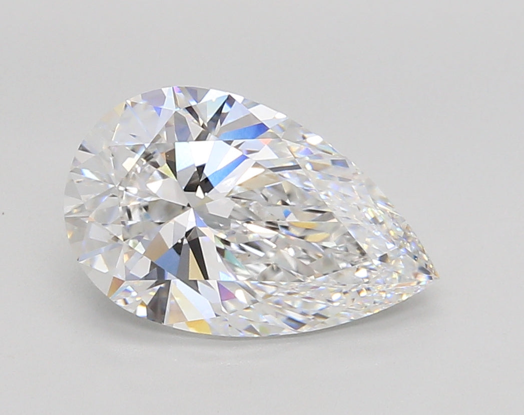 3.05 Carat Pear Shaped, Ideal Cut, E Color, VVS1 Clarity, IGI Certified Lab Grown Diamond