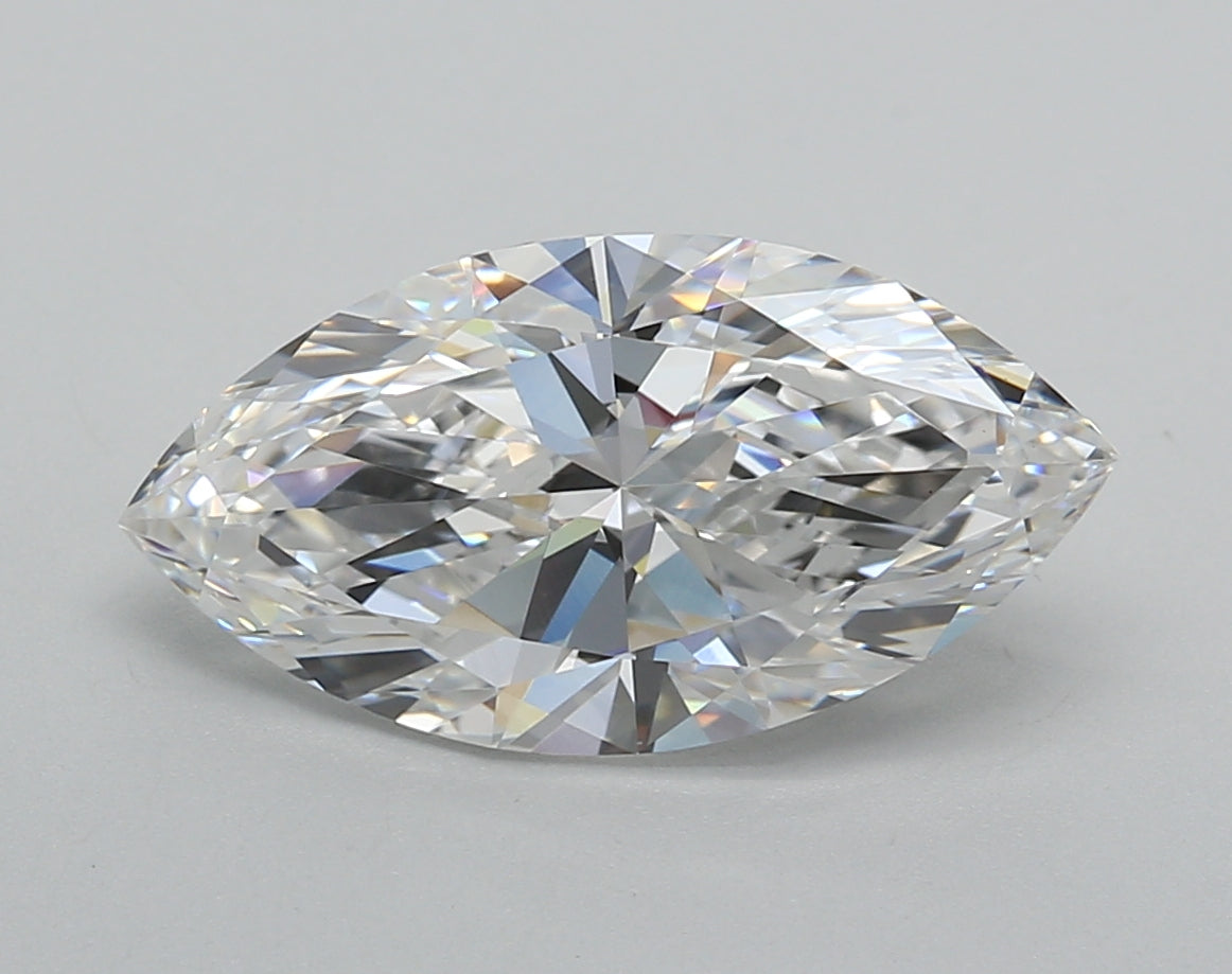 3.02 Carat Marquise Shaped, Excellent Cut, E Color, VVS2 Clarity, IGI Certified Lab Grown Diamond