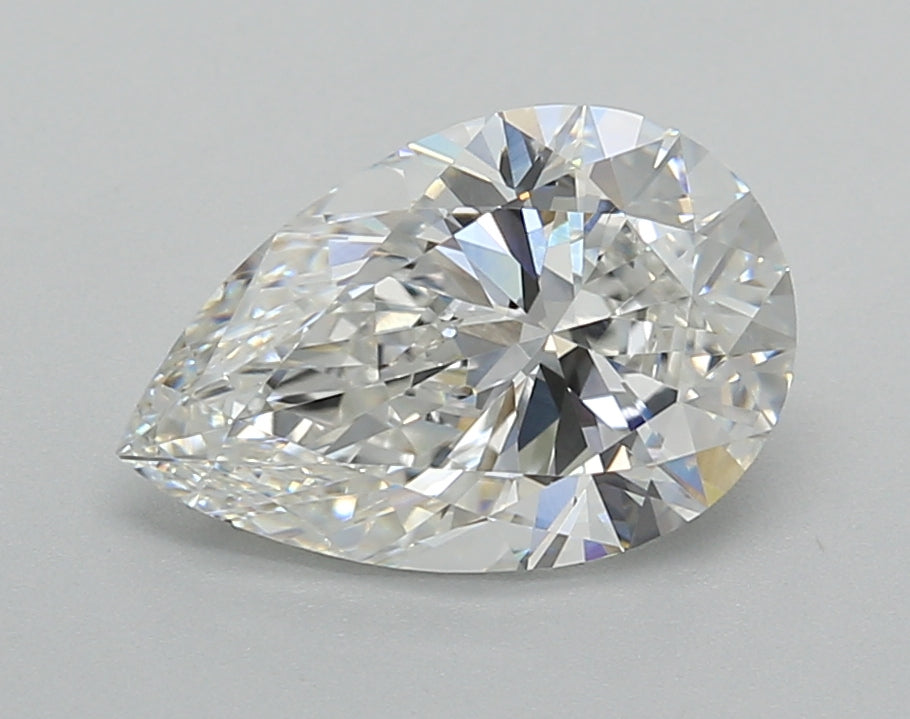 2.02 Carat Pear Shaped, Excellent Cut, F Color, VVS2 Clarity, IGI Certified Lab Grown Diamond
