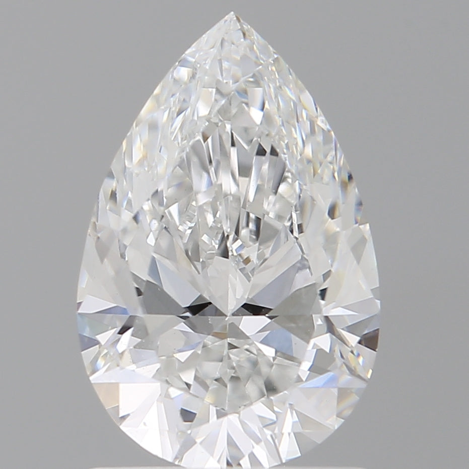 1.52 Carat Pear Shaped, Ideal Cut, E Color, VVS2 Clarity, IGI Certified Lab Grown Diamond
