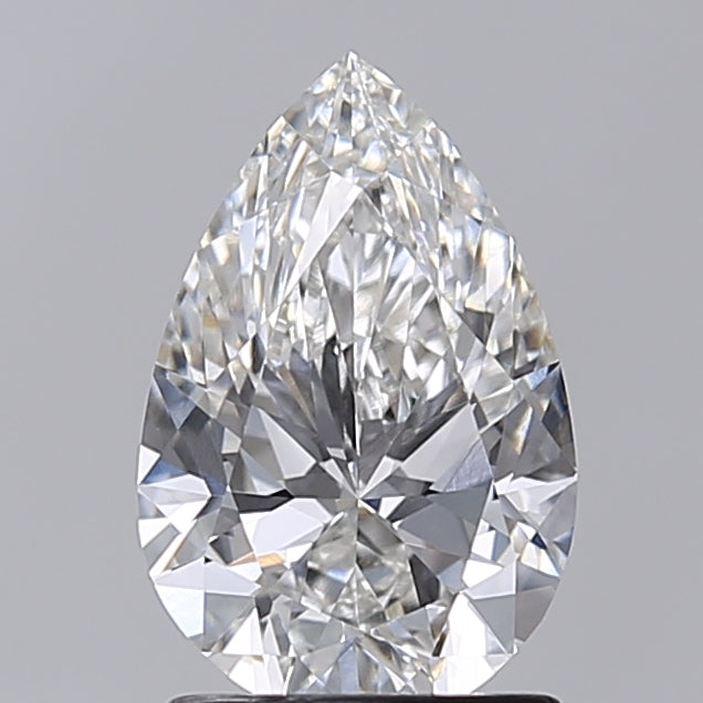 1.50 Carat Pear Shaped, Excellent Cut, F Color, VVS2 Clarity, IGI Certified Lab Grown Diamond